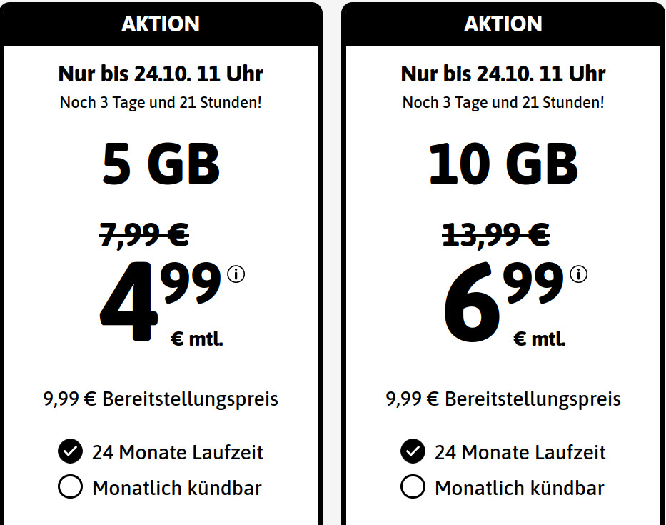 Spartipp 10 GB Tarife: Blacksim 10 GB LTE Allnet-Flat fr 6,99 Euro und mtl. Laufzeit