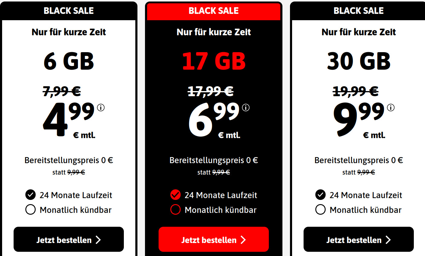 Tariftipp 30 GB Handytarife: Blacksim Allnet-Flat für 9,99 Euro und mtl. Laufzeit