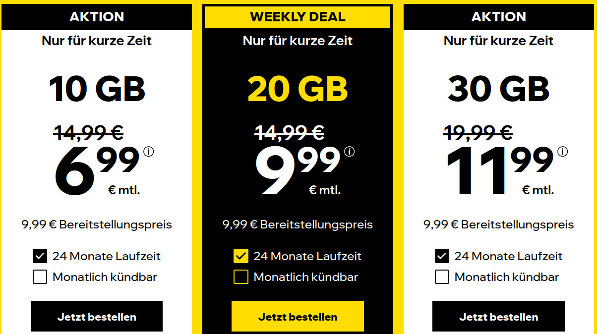 Nikolaus Deal Handytarife: 10 GB LTE Allnet-Flat für 6,99 Euro und mtl. Laufzeit