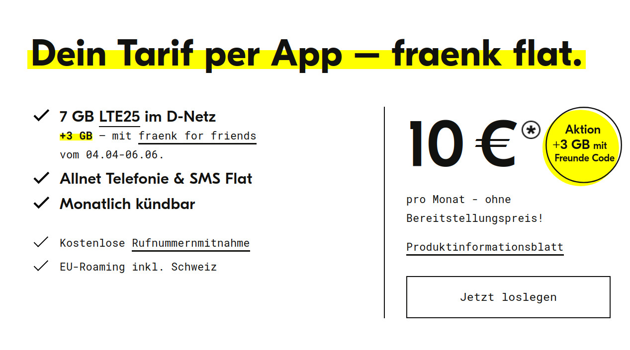 fraenk for friends: fraenk Tarife im Telekom Netz mit bis zu 53 GB Datenvolumen durch Empfehlungen