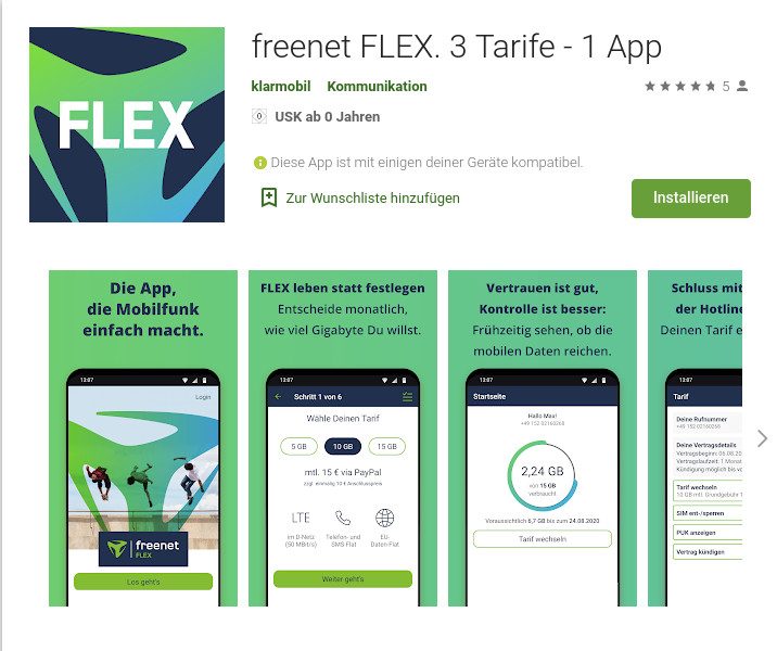 freenet FLEX: Gratis Datenvolumen --7 GB Allnet-Flatrate im Vodafone Netz fr mtl. 10 Euro