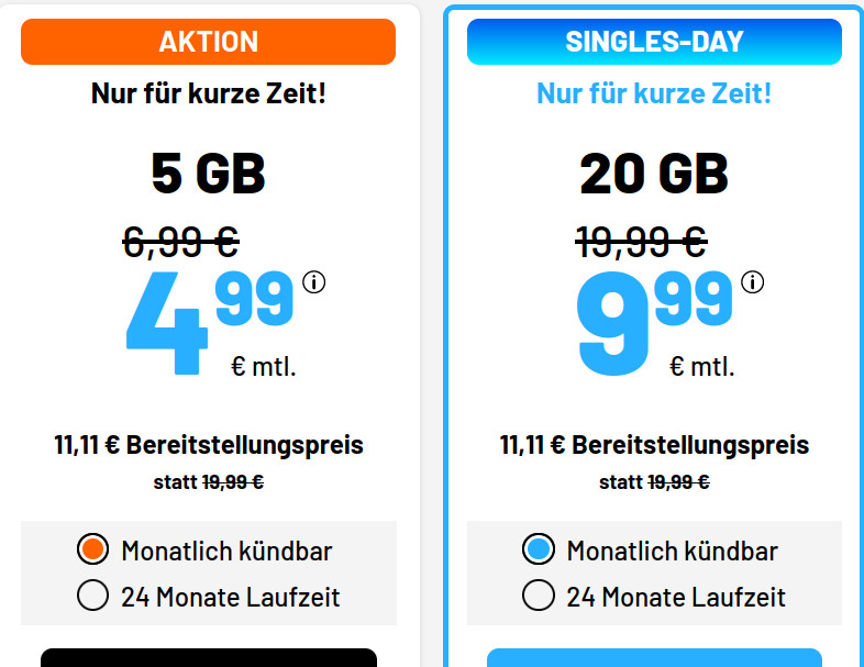 Tariftipp 5 GB Handyflatrate: Sim.de 5 GB LTE Allnet-Flat fr 4,99 Euro ohne Laufzeit