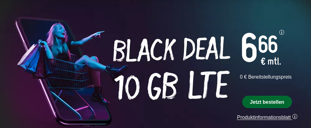 Black Friday 10 GB Tarife: Smartmobile 10 GB LTE Tarif für 6,66 Euro mit 60 Freiminuten und mlt. Laufzeit