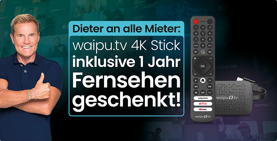 Sparpreis WaipuTV IPTV: 4K Stick mit 1 Jahr waipu.tv Perfect Plus fr einmalig nur 59,99 Euro